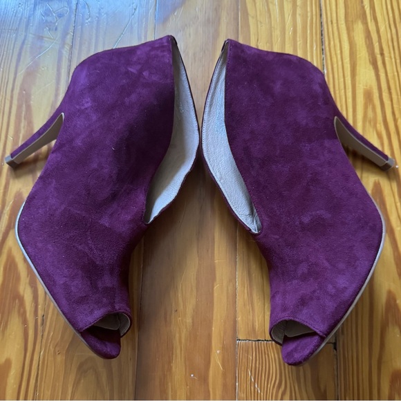 Nordstrom Shoes - Halogen by Nordstrom Plum Suede Peep-Toe Bootie Heels size 9.5